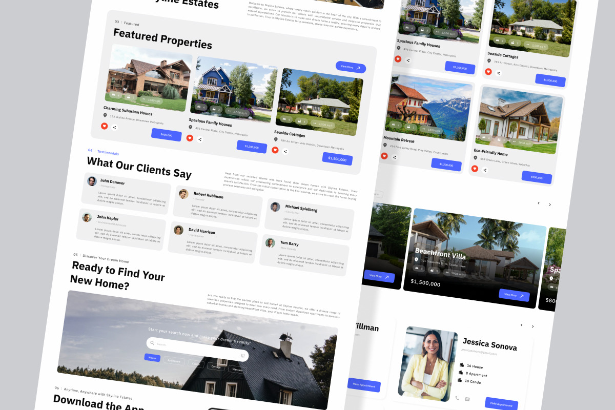 Skyline Estates - Real Estate Landing Page