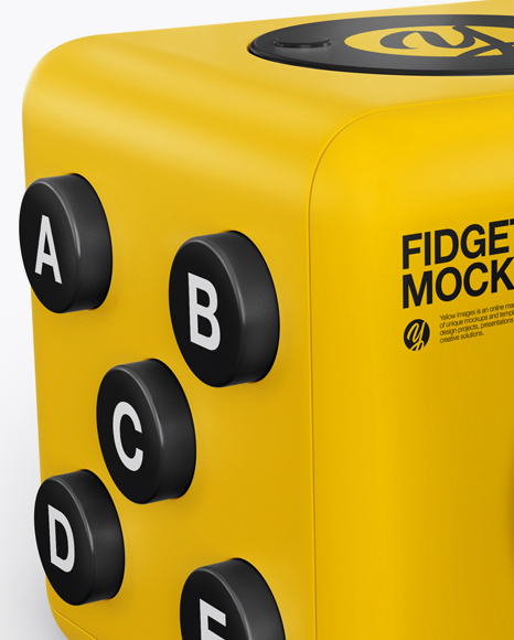 Fidget Cube Mockup - Half Side View