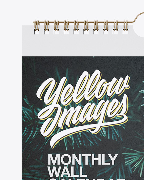 Textured Monthly Wall Calendar Mockup - Front View