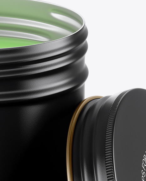 Opened Matte Round Tin Box Mockup