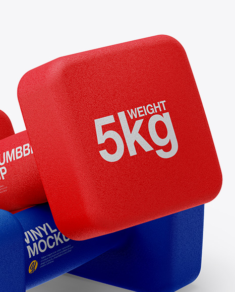 Textured Dumbbells Mockup - Half Side View - Free Download Images High