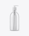 Clear Liquid Soap Bottle with Pump Mockup