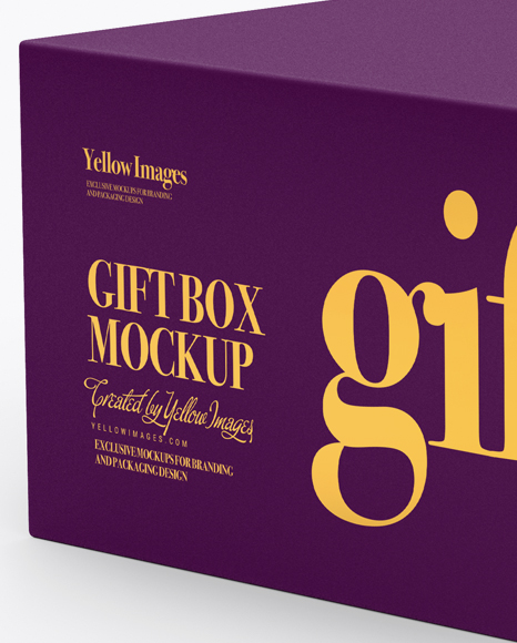 Matte Gift Box Mockup - Half Side View