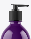 Glossy Liquid Soap Bottle with Pump Mockup Glossy Liquid Soap Bottle with Pump Mockup