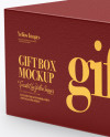 Textured Gift Box Mockup - Half Side View