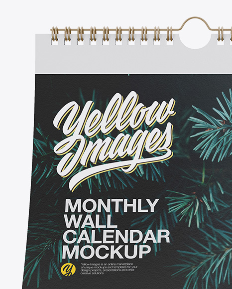 Textured Monthly Wall Calendar Mockup - Front View