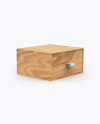 Wooden Gift Box Mockup - Half Side View