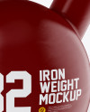 Glossy Vinyl Coated Cast Iron Weight Mockup - Half Side View Glossy Vinyl Coated Cast Iron Weight Mockup - Half Side View