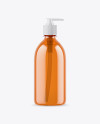 Orange Liquid Soap Bottle with Pump Mockup Orange Liquid Soap Bottle with Pump Mockup