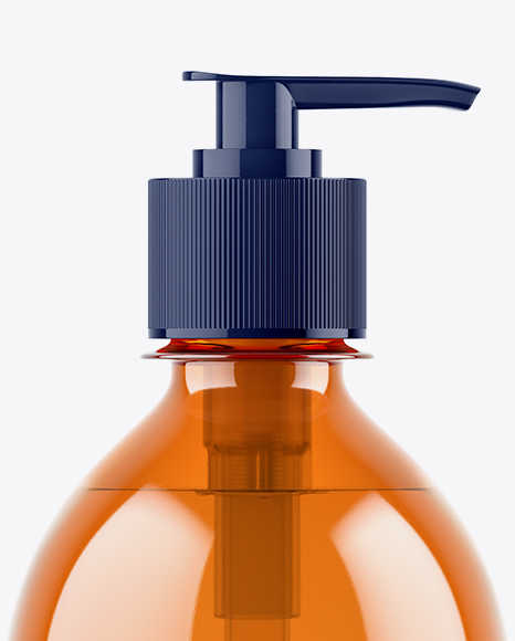 Orange Liquid Soap Bottle with Pump Mockup Orange Liquid Soap Bottle with Pump Mockup