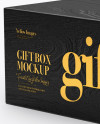 Wooden Gift Box Mockup - Half Side View