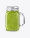 Opened Mason Jug with Green Smoothie Mockup