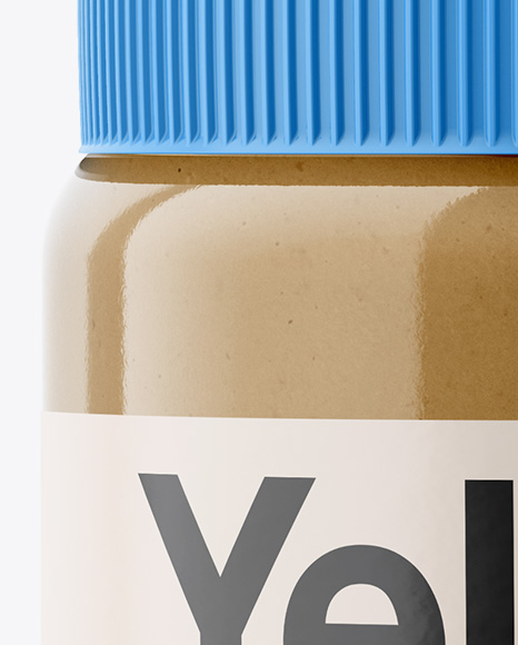 Glass Jar with Peanut Butter Mockup