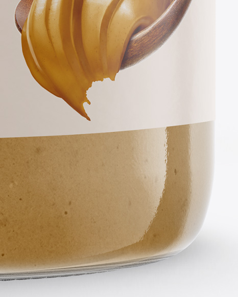 Glass Jar with Peanut Butter Mockup