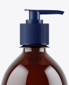 Amber Liquid Soap Bottle with Pump Mockup Amber Liquid Soap Bottle with Pump Mockup
