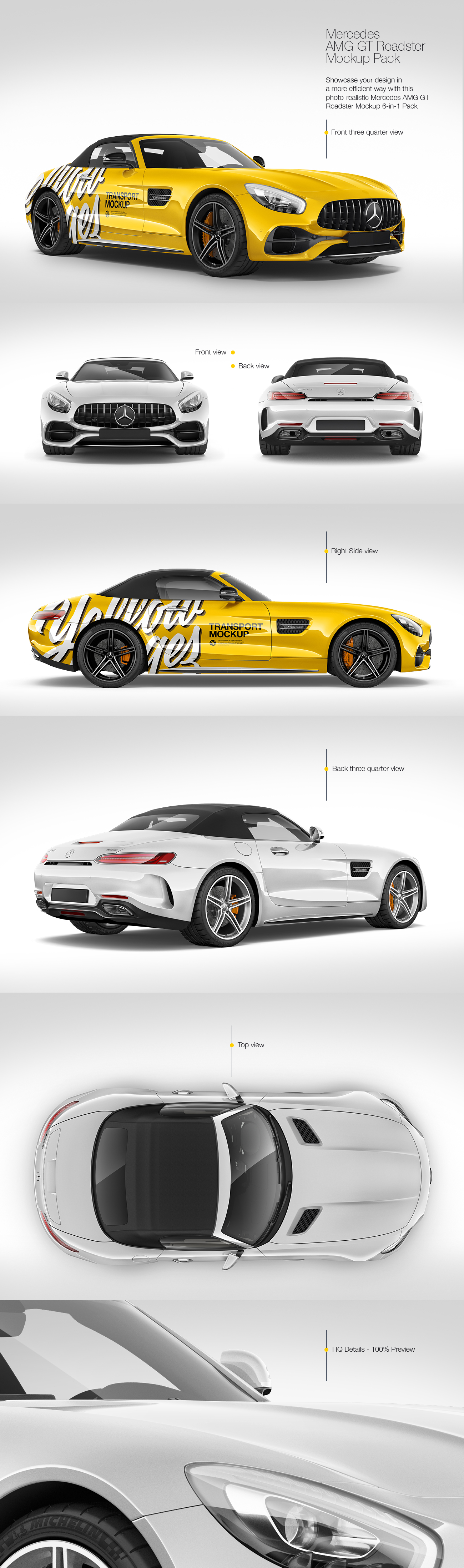 Mercedes AMG GT Roadster Mockup Pack Mercedes AMG GT Roadster Mockup Pack