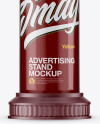 Round Matte Street Advertising Pillar with Glossy Label Mockup - Front View