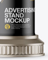 Round Matte Street Advertising Pillar with Matte Label Mockup - Half Side View