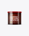 Glossy Coffee Tin Can Mockup - Front View