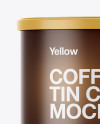 Matte Coffee Tin Can Mockup - Front View