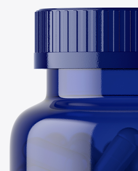 Blue Pills Bottle Mockup