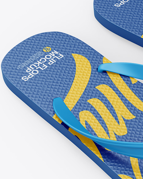 Flip Flops Mockup - Half Side View (High-Angle Shot)