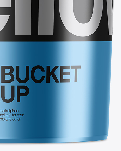 Metallic Paint Bucket Mockup - Front View