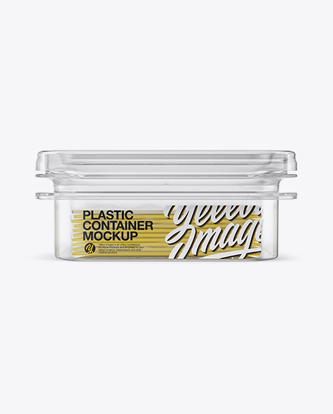 Transparent Container with Wrapped Sliced Cheese Packs Mockup - Front, Side &amp; Top Views