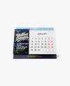 12 Months Desk Tent Calendar Mockup - Front View