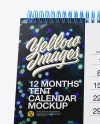 12 Months Desk Tent Calendar Mockup - Front View