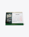 Textured 12 Months Desk Tent Calendar Mockup - Front View