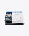 12 Months Desk Tent Calendar Mockup - Front View