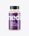 Clear Bottle With Orange Pills Mockup Clear Bottle With Orange Pills Mockup