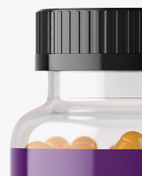 Clear Bottle With Orange Pills Mockup Clear Bottle With Orange Pills Mockup