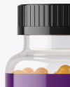 Clear Bottle With Orange Pills Mockup