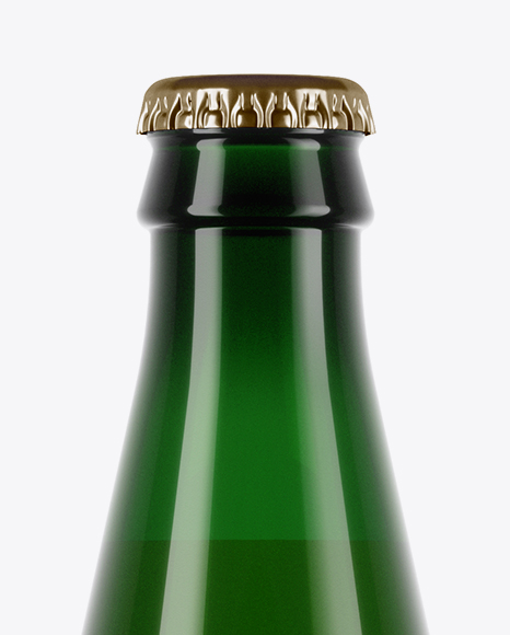 Green Glass Lager Beer Bottle Mockup