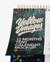 Textured 12 Months Desk Tent Calendar Mockup - Front View