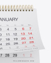 Textured 12 Months Desk Tent Calendar Mockup - Front View