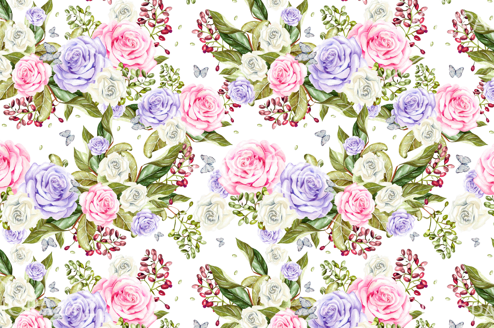 Hand drawn watercolor ROSES 3 Hand drawn watercolor ROSES 3