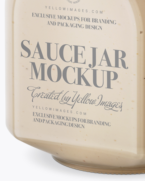 900ml Cesar Sauce Glass Jar w/ Clamp Lid Mockup - Half Side View (High-Angle Shot)