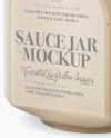 900ml Cesar Sauce Glass Jar w/ Clamp Lid Mockup - Half Side View (High-Angle Shot)