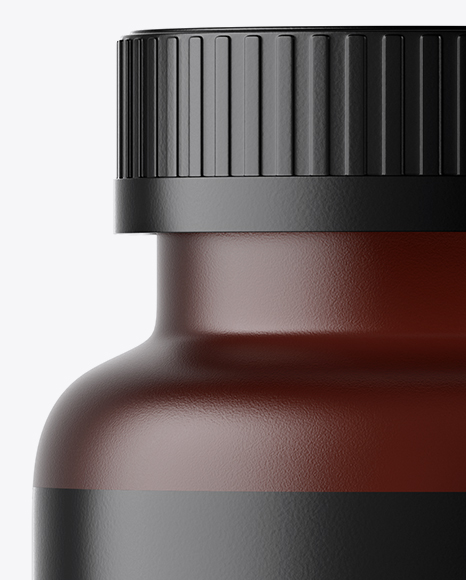 Frosted Amber Pills Bottle Mockup