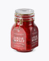 900ml Cherry Jam Glass Jar w/ Clamp Lid Mockup - Half Side View (High-Angle Shot) 900ml Cherry Jam Glass Jar w/ Clamp Lid Mockup - Half Side View (High-Angle Shot)