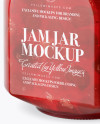 900ml Cherry Jam Glass Jar w/ Clamp Lid Mockup - Half Side View (High-Angle Shot) 900ml Cherry Jam Glass Jar w/ Clamp Lid Mockup - Half Side View (High-Angle Shot)