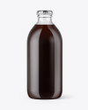 Clear Glass Brown Ale Bottle Mockup