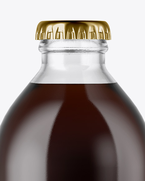 Clear Glass Brown Ale Bottle Mockup