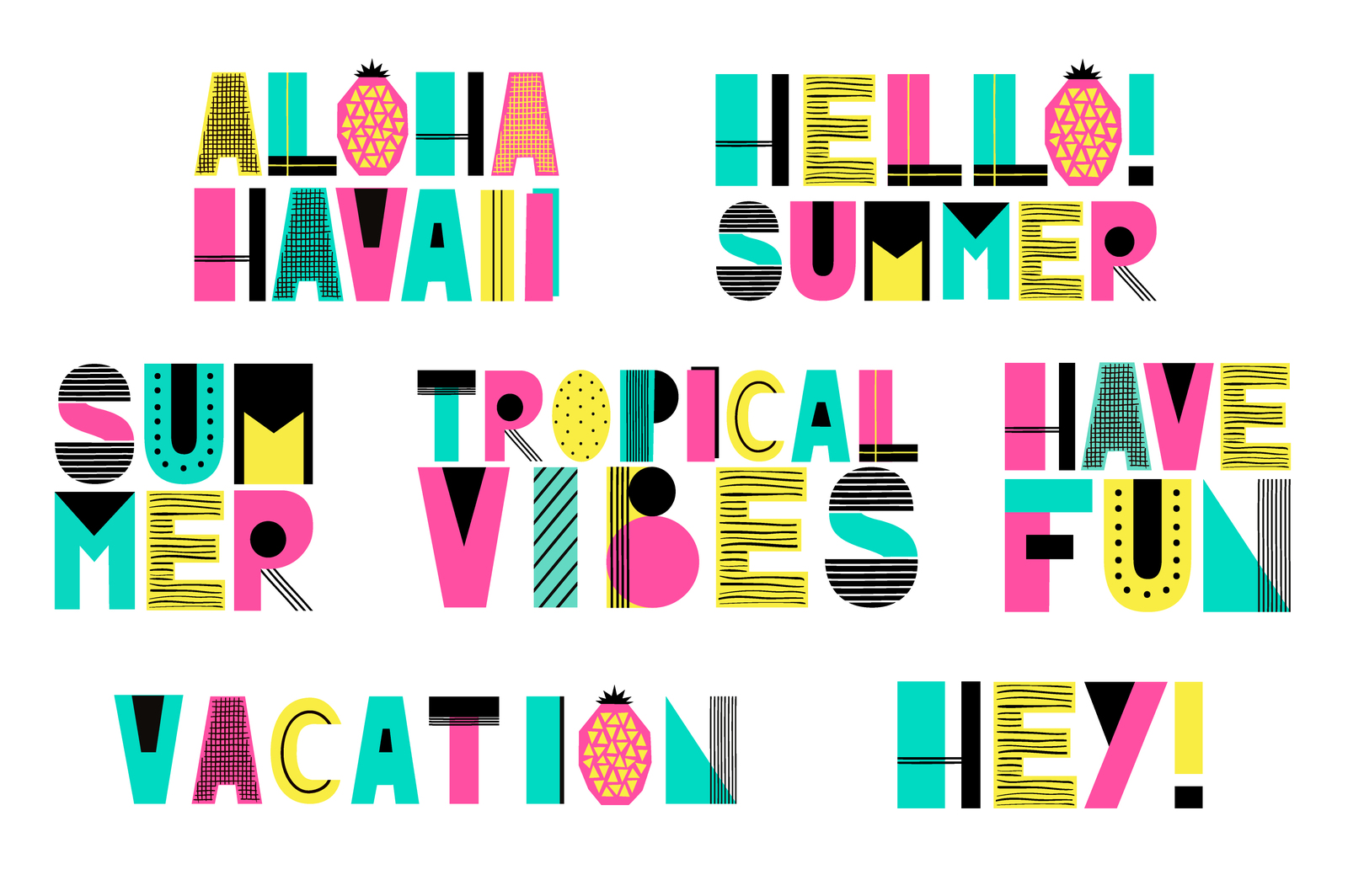 Cute Summer Alphabet Cute Summer Alphabet