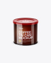 Glossy Coffee Tin Can Mockup (High-Angle Shot)
