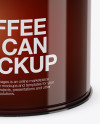 Glossy Coffee Tin Can Mockup (High-Angle Shot)