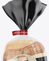 Glossy Transparent Bread Package With Clip Mockup